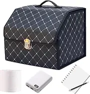 Trunk Organizer with Lid | Rear Trunk Organizer Storage Boxes,Cargo Organization, Car Accessories Interior, Women Car Organization with Lid for Truck, Minivan