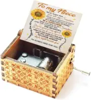Music Box for Niece from Unlce or Auntie Hand Crank Engraved Musical Box Mechani