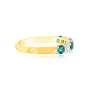 Luminesce Lab Grown 9ct Yellow Gold Created Emerald 0.30 Carat Diamond Ring, N