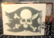 Temporary Pirate Flag Tattoo Fake Skull Crossbones Halloween Costume Black White