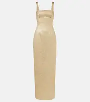 [Emilia Wickstead] Emilia Wickstead Micheline metallic cloque gown AU 6 gold