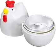 MMSSWaroom Microwave Egg Boiler, 1 Egg, Plastic with Aluminum Alloy, White, Round, With Lid