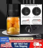 Mason Jar Vacuum Sealer 3 in 1 Electric Mason Jar Vacuum Sealer Kit (Black)