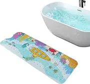 Baby Bath Mat for Tub,Cartoon Toddler Anti-Slip Shower Mats | 40 X 16 Inch Machine Washable Toddler Baby Bathtub Mat with Suction Cups & Drain Holes