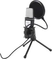 Gaming USB Microphone for PC, Wired Condenser Mic, RGB Indicator, Tripod Stand, Noise Reduction, Plug and Play for Streaming Podcast Studio Recording