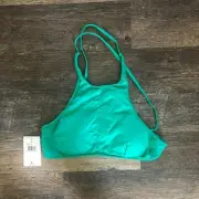 Rip Curl Women's Classic Surf High Neck Swimsuit Bikini Top Green Medium -GSIL57