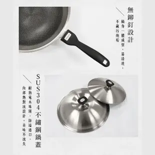 【米雅可】新型#316不銹鋼網紋不沾炒鍋 40cm(316網紋鍋)