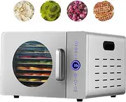 8 Tier Fruit Dryer, Commercial Food Dehydrators,Stainless Steel Mesh, 30-90℃ Temperature Adjustable and 24 Hour Timer 360° Drying LED Display for Drying Fruit Meat Vegetable Jerky and Pet Treat