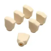 (6) Cream Heat-Press On Bell Guitar Tuner Buttons