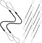 jojofuny 10pcs Black Plastic Elastic Stylus Strap: Anti-Lost Lanyard with Retractable Spring Design for Stylus, Tablet, Touchscreen, Drawing, Small Items Tethering