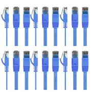 6PK Cruxtec CAT6 UTP Flat Gigabit-Speed Ethernet LAN Cable Blue 1m Plug & Play