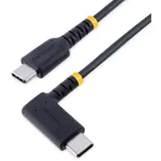 StarTech.com 1ft (30cm) USB C Charging Cable Right Angle, 60W PD 3A, Heavy Duty Fast Charge USB-C Cable, Durable Rugged Aramid F