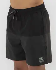 [Sparta] Sparta Men's Pulse Elastic Waist Shorts in Black/Grey Size XL XL Black/Grey