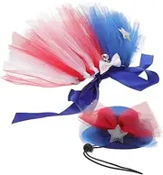 HOLIDYOYO 1Set Pet Independence Day Costume Set Mesh Tutu Skirt Hat for Dogs for Celebrating Patriotism Fun Pet Cosplay Clothing for Parties