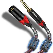 TIMEYES 6M 1/4 Inch TS to Male XLR Unbalanced Cable, 20FT Male 6.35mm TS Plug to XLR 3-Pin Male Audio Cable, Microphone Cable XLR to Quarter Inch 6.5mm Patch Cable Cord Jack 1/4 to XLR