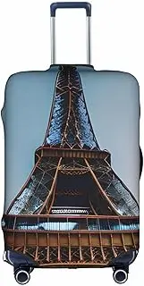 [FSCEV] Paris Eiffel Tower Trolley Suitcase Protective Cover Business Travel Luggage Protector Fashion 18-32 Inches, White, M