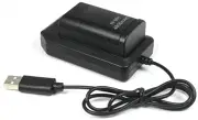 OSTENT USB Charger Dock Station + Rechargeable Battery Compatible for Microsoft Xbox 360 Wireless Controller Color Black