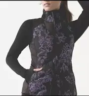 NWT Athleta Inlet Reflective Vest Black Astral Small Floral $159