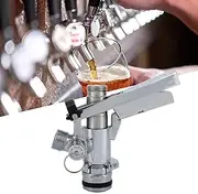 Keg Coupler 304 Stainless Steel, Probe Sankey D System Keg Tap,Stainless Steel Stem Beer Keg Tap,Self Closing Beer Tap, Faucet Balls Lock Tap,PolishedChrome Plated Brass Beer.