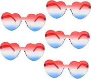 [YARNOW] 5pcs Usa Flag Sunglasses for Men Stylish Nightclub Party Glasses Heart Shape for Photo Booth Props