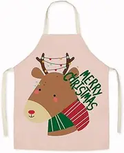 Christmas Cartoon Apron Linen Creative Christmas Adult Apron Kitchen Supplies Apron Cooking Kitchen Chef Bib Aprons for Cooking