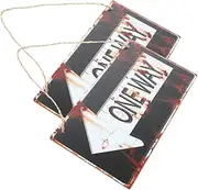 HOOTNEE 2Pcs Rustic Wooden One Way Sign Plaque Decorative Wall Art for Farmhouse Style Home Decor Lightweight Durable Wall Hanging Ornament