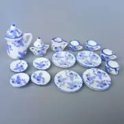 15PCS Dollhouse 1:12 Scale Miniatures Vintage Chain Set Coffee Teapot Cup Kit