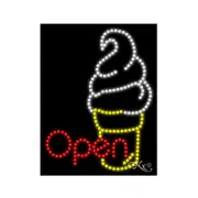 NEW “OPEN" ICE CREAM LOGO 26X20 SOLID/ANIMATED LED SIGN W/CUSTOM OPTIONS 20412