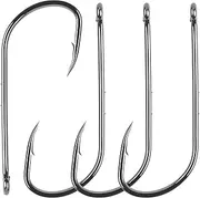 AGOOL Baitholder Fishing Hooks Long Shank Beak Bait Holder Hooks Black Offset Jig Fishing Hooks with 2 Barbs 50-150pcs Size: 4-6/0
