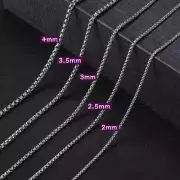 Skyrim Fashion 60cm Long Box Chain Necklace Stainless Steel Statement 2-4mm T...