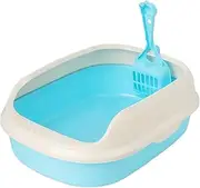 MFMEXUL Sleek Cat Litter Box for Easy Cleaning and Maintenance, Blue