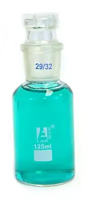 Eisco Labs 125ml Reagent Glass Bottle, Wide Mouth with Stopper