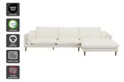 Brosa Jerry 3 Seater Sofa with Chaise - Cream, Right Chaise