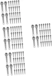 [NUOBESTY] 4sets Music Instrument Pendants Microphone Shape Charm for Diy Necklace Antique Alloy Jewelry Making 30pcs*4
