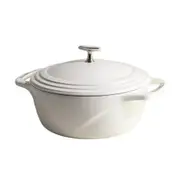 Lodge USA Enamel Round Casserole White 5.6L