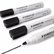 Staedtler Lumocolor Whiteboard Marker Pens 351 - Bullet Tip - 4 x BLACK