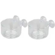 2 Packs Acrylic Feeding Cup Shrimp Live Red Worm Fish Feeder Leeches Catcher
