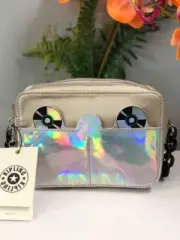 NWT KIPLING "Alra" Metallic Silver CD Blocks Crossbody Bag