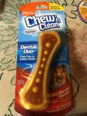 Hartz Chew 'n Clean Dental Duo Bacon Flavored Dental Dog Chew Toy and Treat -...