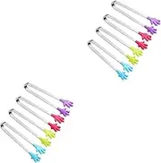 Ciieeo 2sets 4pcs Mini Food Tongs Stainless Steel with Silicone Heads for Sugar Cubes Slices Flexible Kitchen Tongs for Home Parties Buffets and Daily Use 4pcs*2