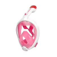 在飛比找Yahoo奇摩購物中心優惠-AROPEC 浮潛全罩式呼吸管面罩 粉色
