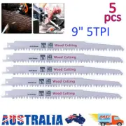 5x 240mm Stainless Steel Reciprocating For Cutting Tree Root Wood Saw_Blade Set