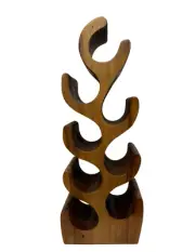 Wine Holder 8 Bottles Self Acacia Wood Handmade Best Price One of a Kind Art