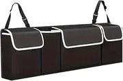 Homeily Car Boot Organiser, Back Seat Boot Bag with 4 Pockets, Oxford Fabric, Waterproof for SUV, Truck, Van, Cargo