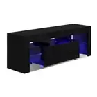 Tv Cabinet Entertainment Unit Stand Rgb Led Gloss 130 Cm Black