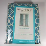 Waverly Back Tab Panel Curtain Teal Blue Lovely Lattice 50" W x 84" L Cotton