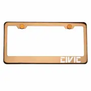 Rose Gold Chrome License Plate Frame CIVIC Laser Etched Metal Screw Cap (for: Honda Civic)