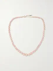 [Mizuki] Mizuki - 14-karat Gold Pearl Necklace - Pink - One size One size Pink