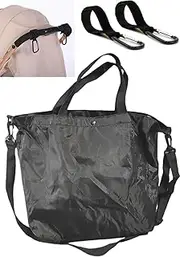Pawleso Pram Bag, Shopping Bag for Pram, 44 x 34 x 12 cm, Foldable Baby Buggy Organiser, Lightweight Bag, Large Changing Bag with Carry Handle and Small Compartment (Black)