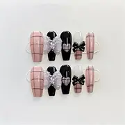 Korean Handmade Nails Acrylic Decorative Fake Nails Full Cover Artificial Manicure Wearable